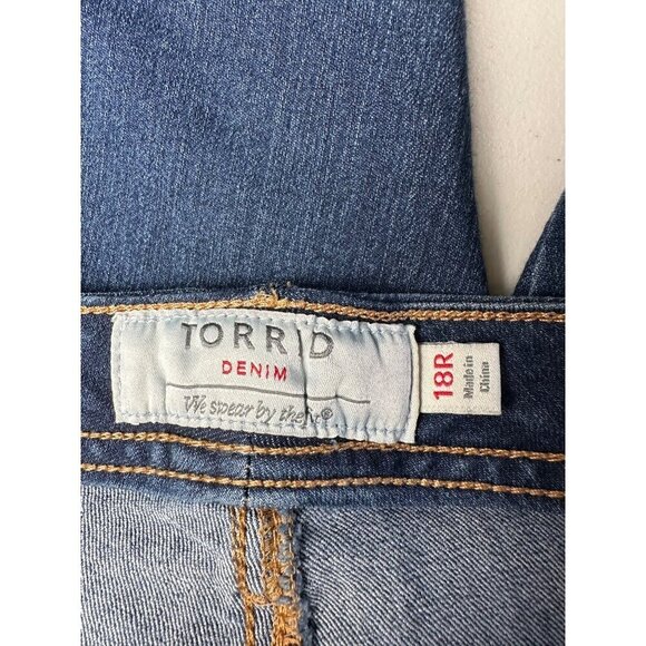 Torrid Luxe Skinny Jeans Size 18R Blue Stretch Mid Rise Boho Casual Classic - Picture 3 of 7